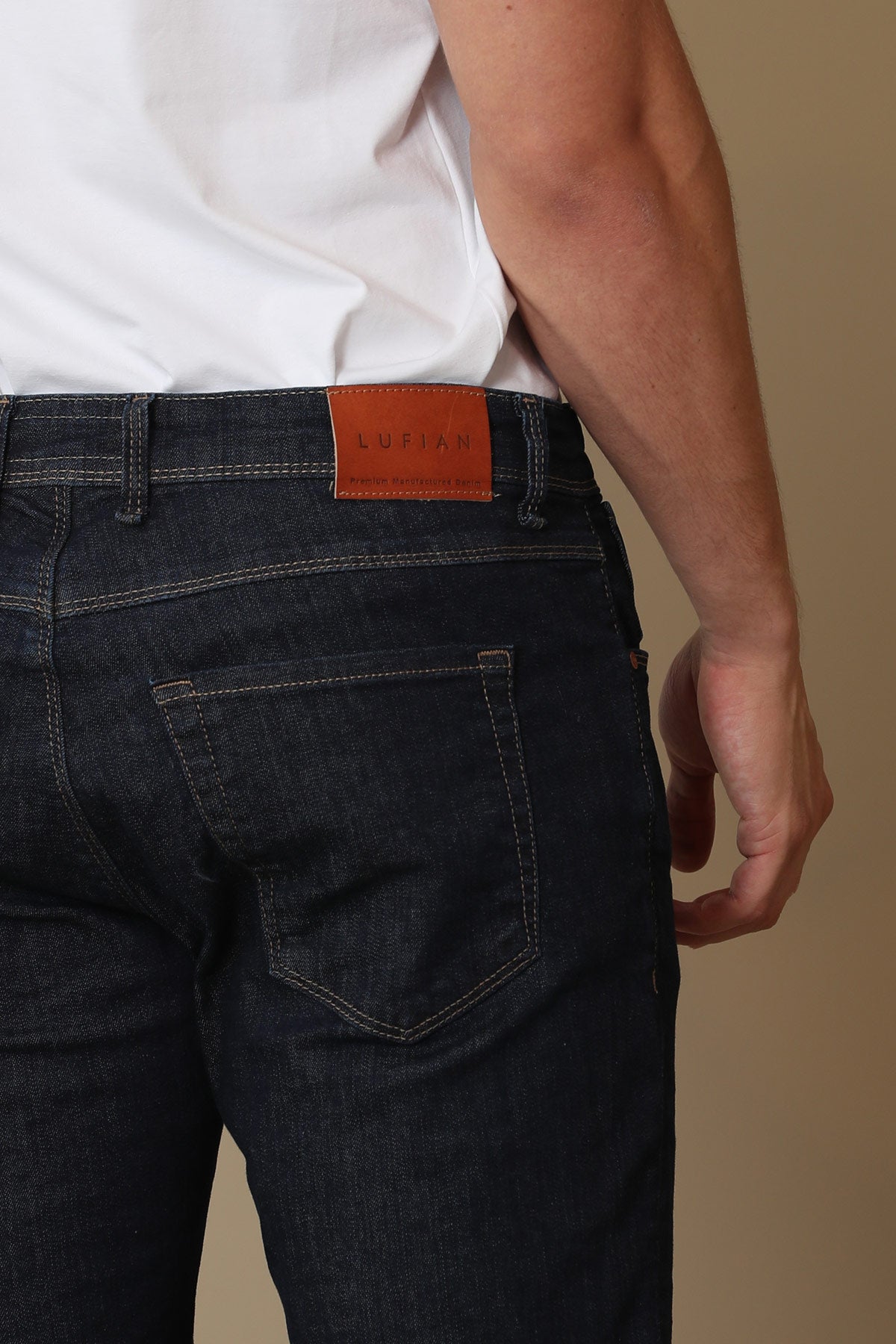 Carol Mens Darnk Navy Smart Slim Fit Jean Trousers