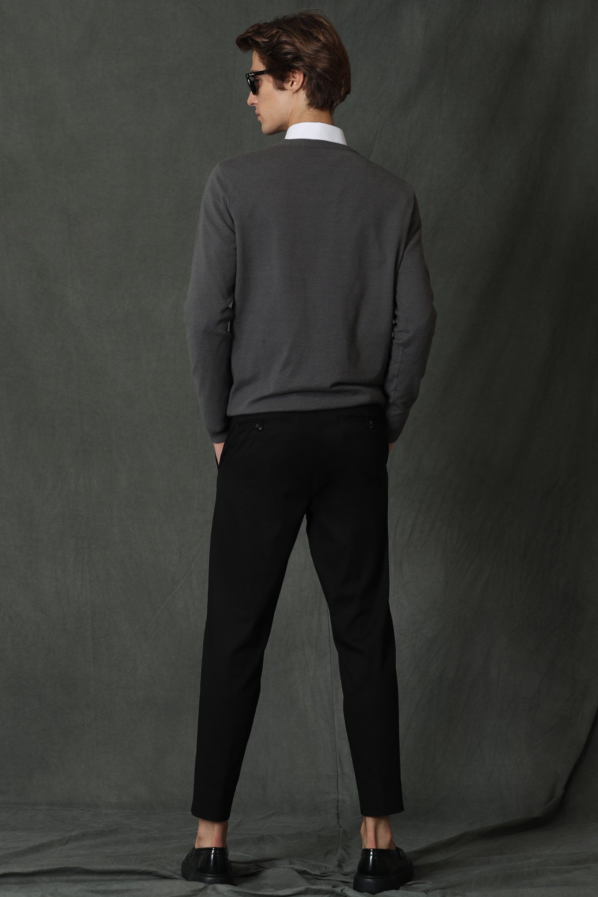 Lus Mens Slim Fit Chino Trousers